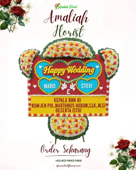 Papan Bunga Pernikahan Kalikesur